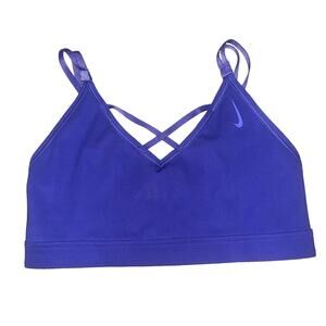 Nike Blue Strappy Sports Bra Mesh Back Size Small